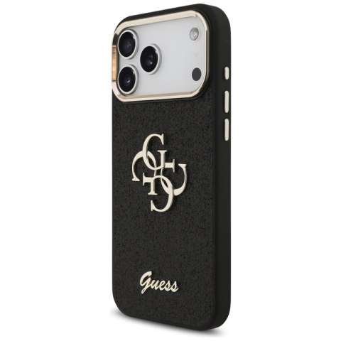 Guess Fixed Glitter Big 4G Metal Frame - Etui iPhone 17 Pro Max (czarny)