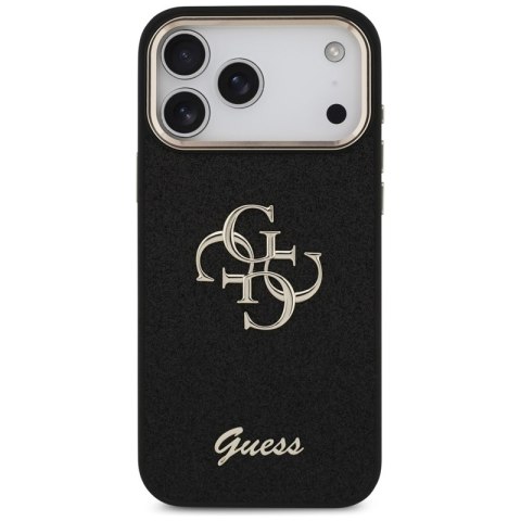 Guess Fixed Glitter Big 4G Metal Frame - Etui iPhone 17 Pro Max (czarny)