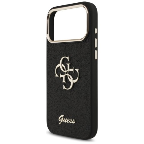 Guess Fixed Glitter Big 4G Metal Frame - Etui iPhone 17 Pro Max (czarny)