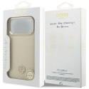 Guess Grained Strass Logo MagSafe - Etui iPhone 17 Pro Max (beżowy)