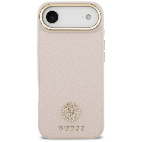 Guess Grained Strass Logo MagSafe - Etui iPhone Air (różowy)
