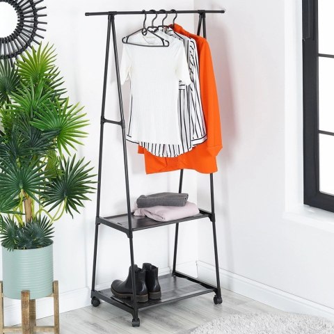 Wieszak Stojak na Ubrania Metalowy Podłogowy Pojemny na Kółkach VILDE 160cm