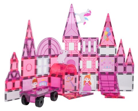 Zestaw Klocków Magnetycznych Różowy Zamek Księżniczki 58el.