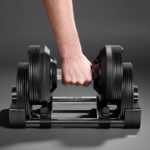 Hantel żeliwny regulowany automat 24 kg, skok co 1kg, REBEL ACTIVE