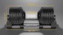 Hantel żeliwny regulowany automat 36 kg, skok co 1kg, REBEL ACTIVE