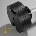 Hantel żeliwny regulowany automat 36 kg, skok co 2kg, REBEL ACTIVE