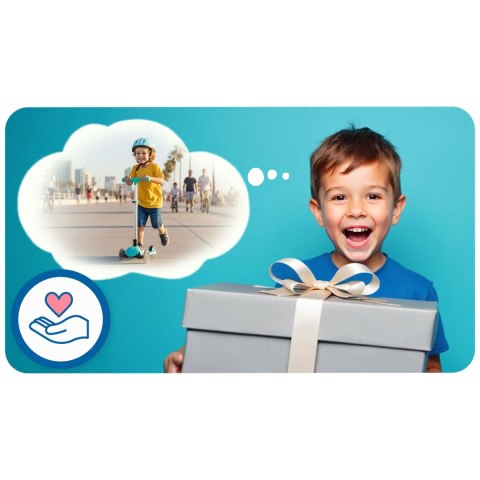 Hulajnoga trójkołowa dla dzieci balansowa świecąca w ciemności Ricokids Glow - turkusowa