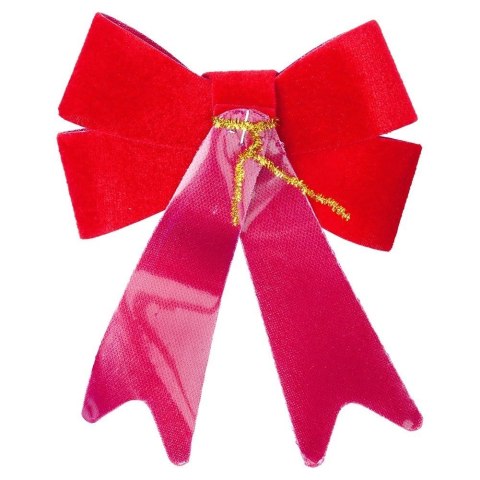 Kokarda dekoracyjna świąteczna welurowa 13x16 cm 2 szt.