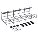 Organizer na Kable pod Blat Biurko Metalowy Czarny VILDE 43 x 17 x 10 cm