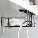 Organizer na Kable pod Blat Biurko Metalowy Czarny VILDE 43 x 17 x 10 cm