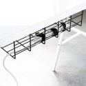 Organizer na Kable pod Blat Biurko Metalowy Czarny VILDE 43 x 17 x 10 cm