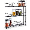Półka na Przyprawy Metalowa Czarna Stojąca Loft VILDE 33,5 x 6,5 x 33,5 cm