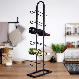 Stojak na Wino Metalowy Czarny 6 Butelek 27x13x84,5 cm