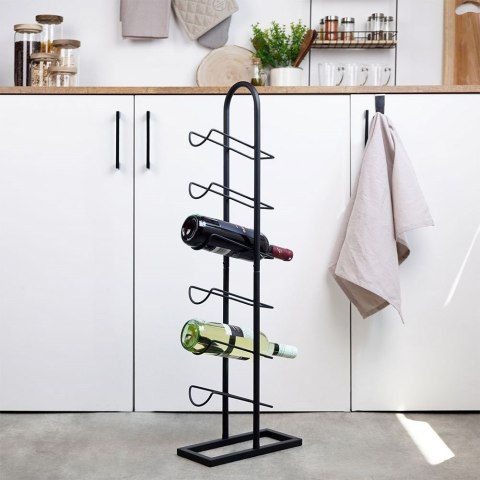 Stojak na Wino Metalowy Czarny 6 Butelek 27x13x84,5 cm