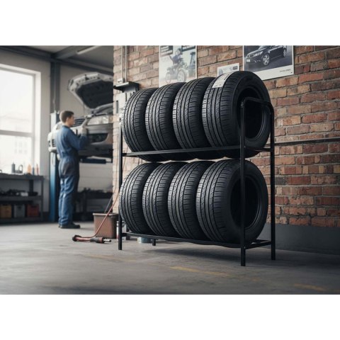 Regał stojak na opony koła metalowy półka na 8 opon Humberg HM-386