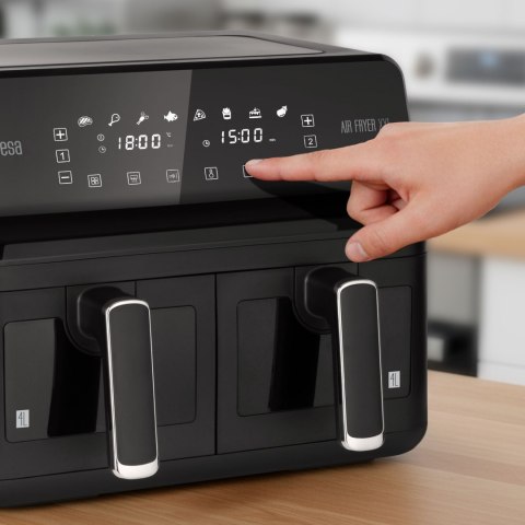 Frytkownica beztłuszczowa TEESA AIR FRYER DUAL POT XXL 8L 2700W