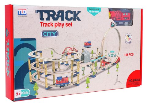 MEGA Zestaw Tor dla Pociągów 146el. + Akcesoria