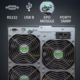 Qoltec Zasilacz awaryjny UPS 3- fazowy | 10kVA | LCD | EPO | USB | SNMP | On-line | High frequency