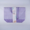 Alpina - Torba plażowa w paski 49,3x16x34 cm (Fioletowy / Biały)