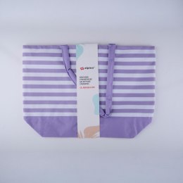 Alpina - Torba plażowa w paski 49,3x16x34 cm (Fioletowy / Biały)