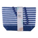 Alpina - Torba plażowa w paski 49,3x16x34 cm (Granatowy / Biały)