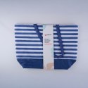 Alpina - Torba plażowa w paski 49,3x16x34 cm (Granatowy / Biały)