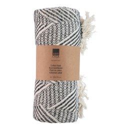 Arti Casa - Koc bawełniany w jodełke 130x170 cm (Czarny / Biały)