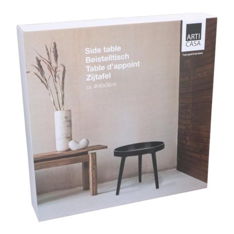 Arti Casa - Stolik kawowy okrągły do salonu 40x36 cm (Czarny)