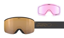 Gogle zimowe GIRO AXIS MIDNIGHT BROWN STACKED (OTG) (Cylindryczne) (Szyba lustrzana kolorowa VIVID-Carl Zeiss PETROL 8-18% S3 + 