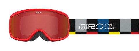 Gogle zimowe juniorskie GIRO BUSTER BLACK BLOCKS (OTG) (Cylindryczne) (Szyba lustrzana kolorowa AMBER SCARLET 19-42% S2) (NEW 20