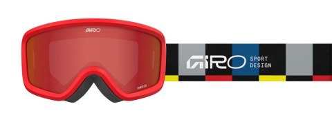 Gogle zimowe juniorskie GIRO CHICO 2.0 BLACK BLOCKS (OTG) (Cylindryczne) (Szyba lustrzana kolorowa AMBER SCARLET 19-42% S2) (NEW