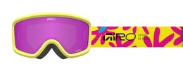Gogle zimowe juniorskie GIRO CHICO 2.0 YELLOW FLOWERS (OTG) (Cylindryczne) (Szyba lustrzana kolorowa AMBER PINK 19-42% S2) (NEW 