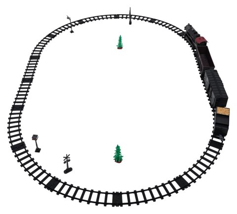 Kolejka Retro z Funkcją Świateł, Dźwięku i Dymu 172cm