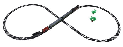 Kolejka Retro z Funkcją Świateł, Dźwięku i Dymu 216cm