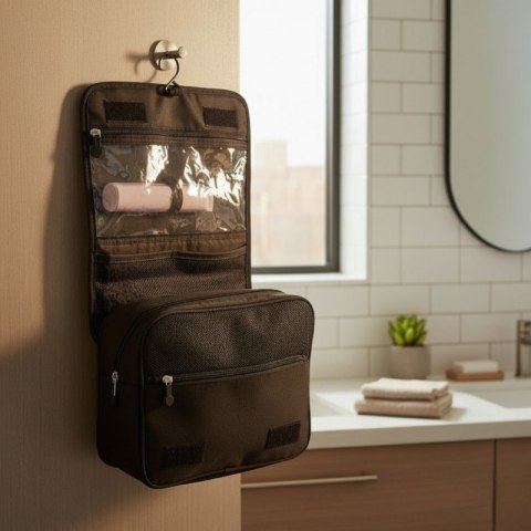 Dunlop - Torba / kosmetyczka podróżna z uchwytem do powieszenia 25x20x10 cm (Czarny)