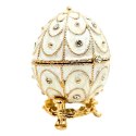 Ekskluzywne Szkatułka Jajo Fabergé Metalowa z Kryształkami - B0748-17WH