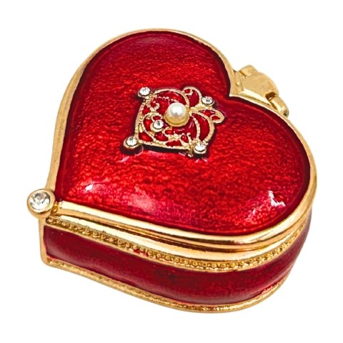 Ekskluzywne Szkatułka Pudełeczko na Biżuterię - Serce z Kryształkami - B0767-06RD