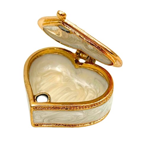 Ekskluzywne Szkatułka Pudełeczko na Biżuterię Serce z Kryształkami - B0767-06WH