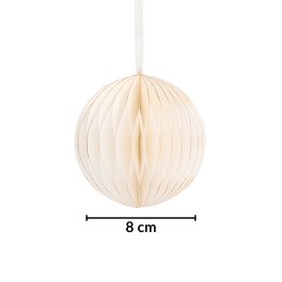 Zestaw 4 bombek papierowych składanych 8cm - śnieżna biel