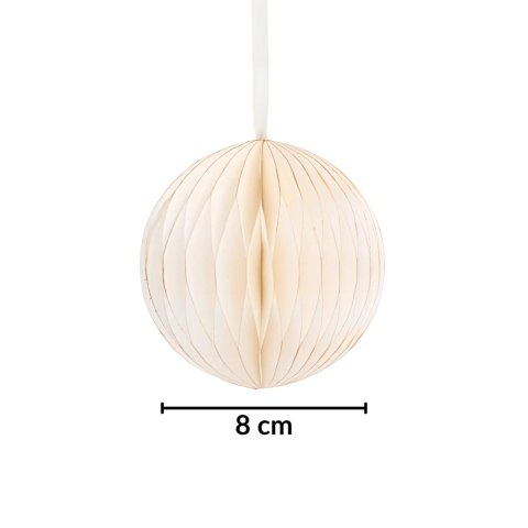 Zestaw 4 bombek papierowych składanych 8cm - śnieżna biel