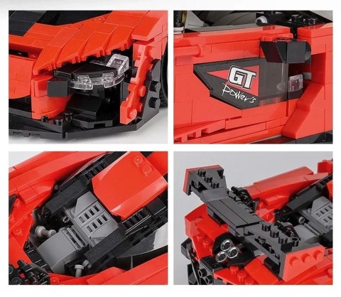 Zestaw Klocków Auto Sportowe Pomarańczowe 1372el.