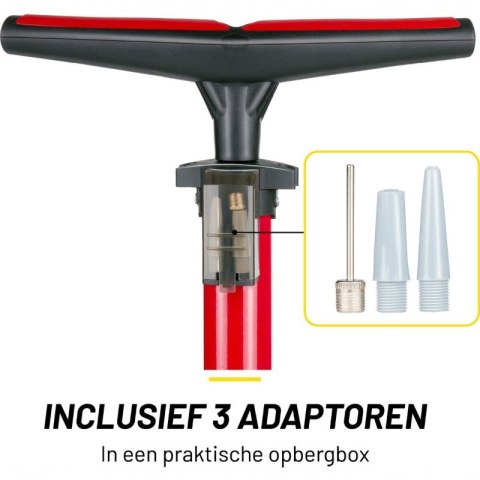 Dunlop - Pompka podłogowa do rowerów, piłek, materacy z manometrem (Czerwony)