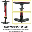 Dunlop - Pompka podłogowa do rowerów, piłek, materacy z manometrem (Czerwony)