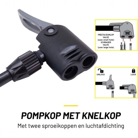 Dunlop - Pompka podłogowa do rowerów, piłek, materacy z manometrem (Czerwony)