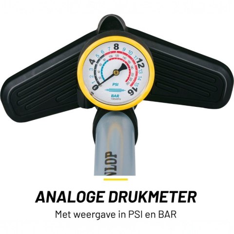 Dunlop - Pompka podłogowa do rowerów, piłek, materacy z manometrem (Niebieski)