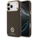 Guess Grained Strass Logo MagSafe - Etui iPhone 17 Pro Max (brązowy)