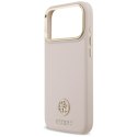 Guess Grained Strass Logo MagSafe - Etui iPhone 17 Pro Max (różowy)