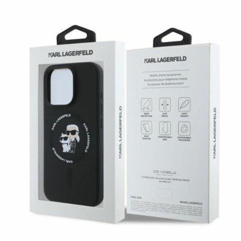 Karl Lagerfeld Silicone Karl & Choupette Ring MagSafe - Etui iPhone 16 Pro Max (czarny)