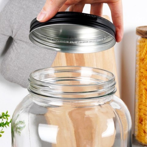 Słój Dozownik do Napojów z Kranikiem Czarnym Stojakiem Szklany VILDE 3,2 L