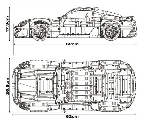 Zestaw Klocków Pojazd Maserati Niebieski 5480el.